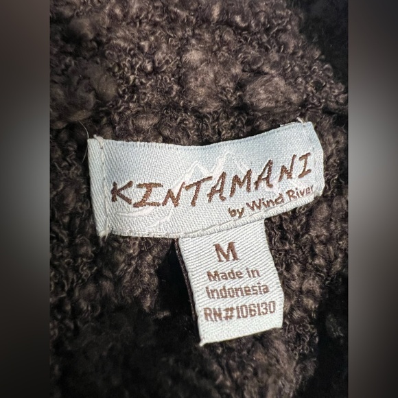 KINTAMANI by Wind River Brown Chunky Boucle Knit Button Cardigan Sweater size M - Picture 8 of 9